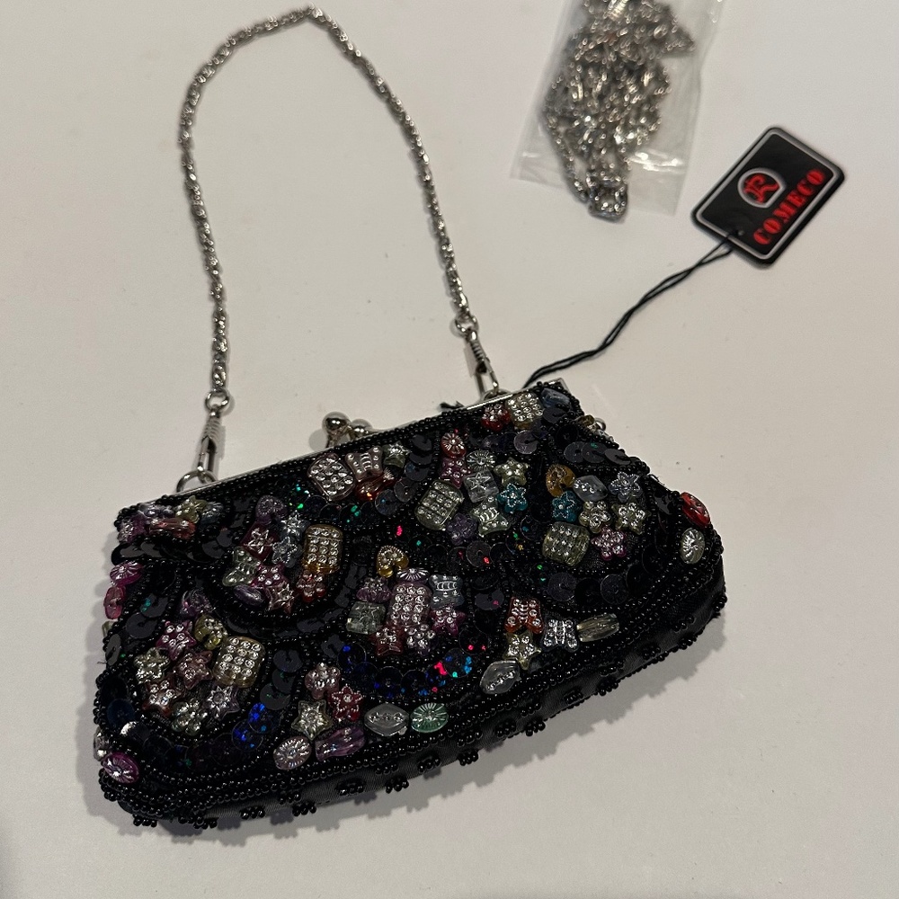 Vintage Comeco Beaded Mini Purse with 2 sizes chain straps